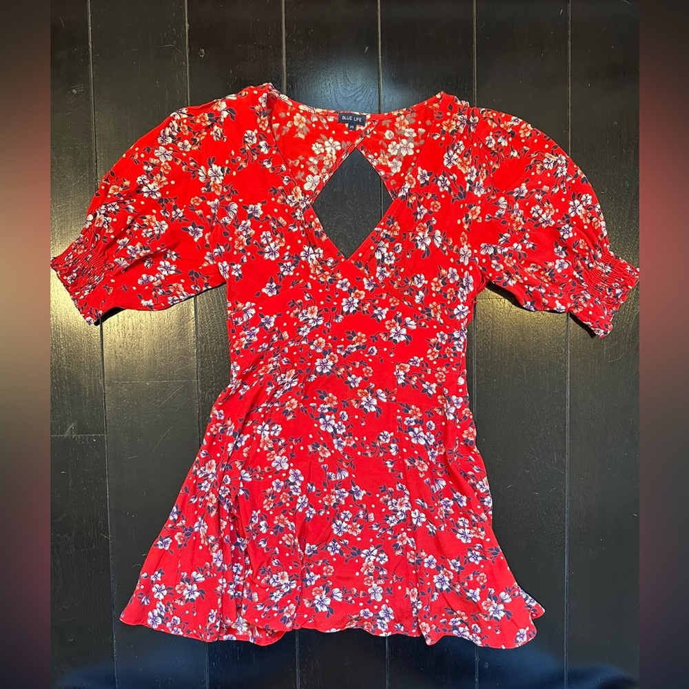 Red floral dress from blue life size xs.